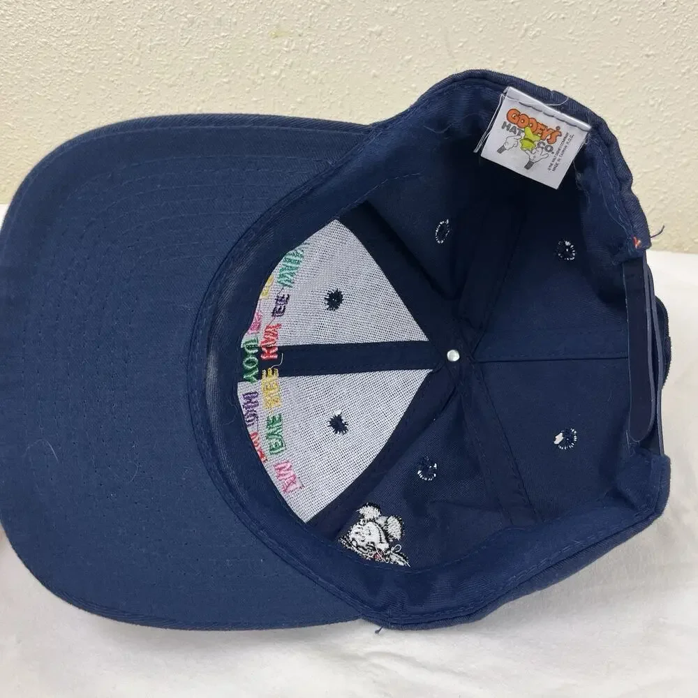 Vintage Disney Goofy Hat Co Mickey Mouse Snapback Hat Navy Cap Embroidered